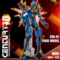 MOC Anime EVA-01 FINAL MODEL Building Blocks 1882 PCS Technical Figures Mechanical Robot with Weapon Bricks Toys for Kids Gifts