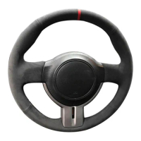 Hand-Stitched Car Steering Wheel Cover Non-Slip Alcantara Braid Car Accessories For Toyota 86(GT86) Subaru BRZ Scion FR-S FRS