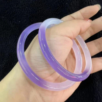 NEW Natural Rare bicolor agate Jade Bangle Round Thin Strip Hand Ring Exquisite Bracelet Fine Jadeite Jewelry Lucky Holiday Gift