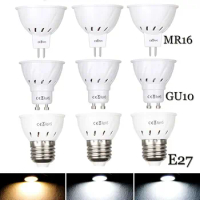 10Pcs DC 12V 24V 110V 220V GU10 LED Spotlight MR16 Lamp Spot light Bulb E27 Led lampara bombillas led gu 10 2835 Light 3W 5W 7W