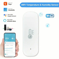 Tuya WiFi Temperature and Humidity Sensor Indoor Smart Thermometer Monitor For Alexa Google Home Voice APP Remote Control
