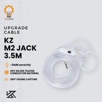 KZ M2 Upgrade Cable 3.5mm Dual Mic Silver-Plated OFC 2-Pin 0.75mm QDC Earphone