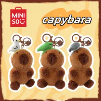 Miniso Capybara Plush Doll Anime Peripherals Cute Cartoon Backpack Key Plush Pendant Kawaii Keychain Birthday Gift for Friends