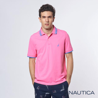 【NAUTICA】機能型超彈力短袖POLO衫(粉)