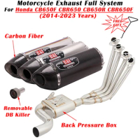 For Honda CBR650 CB650R CB650F CBR650F CBR 650 2014- 2023 Motorcycle Exhaust Escape Full System Modified Muffler Front Link Pipe