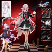 Honkai Star Rail Evernight Cosplay Costume with Wig Uniform Headwear Amphoreus March 7 for Halloween