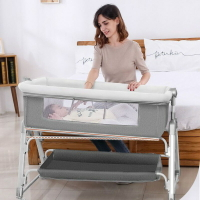【花田小窩】嬰兒床 寶寶床 嬰兒睡床多功能可折疊嬰兒床可移動便攜式搖籃歐式寶寶床拼接大床