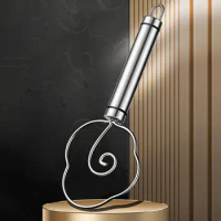 Stainless Steel Egg Beater Manual Egg Beater Durable Stainless Steel Flour Mixer for Bread Pizza Dough Pastries