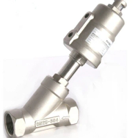 3/4" 2/2 Way single acting stainless steel angle seat valve normally closed pneumatic angle seat valve 50mm actuator