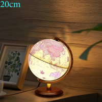 20/25cm Retro Led World Earth Globe Map 360 Degree Rotating World Geography Map All In English Desk 