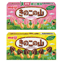 明治香菇造型餅乾(巧克力/草莓)(36G~40G)【愛買】