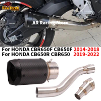 Slip On For Honda CB650F CBR650F 2014 - 2018 CB650R CBR650 2019 - 2022 Motorcycle Exhaust Escape Moto 61mm Muffler Link Pipe