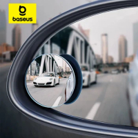 Baseus 2Pcs Car Mirror HD Convex Mirror Blind Spot Auto Rearview Mirror 360 Degree Wide Angle Vehicle Parking Rimless Mirrors