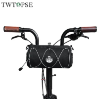 TWTOPSE Soft Shell Barrel Bicycle Bag For Brompton Folding Bike 3SIXTY Birdy Tern Handlebar Saddle Bags Shoulder Strip Accessory