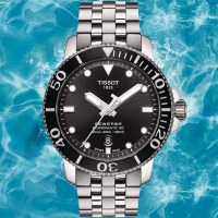 TISSOT天梭 官方授權 Seastar 1000 300米 海洋之星 潛水機械腕錶 禮物推薦 畢業禮物 43mm/T1204071105100
