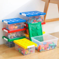 Kids Building Block Storage Box Toys Organizer Stackable Block Case Container Books Stationary Holder Sundries Snack Container