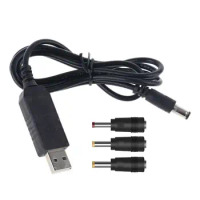 USB To 5V-12V Adjustable Step Up 2.5 3.5 5.5mm Power Cable For WiFi Router Speaker Fan IP Camera More
