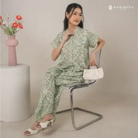Hadinata Batik Premium Set Blouse Celana Svastha Green ONE SET Extra