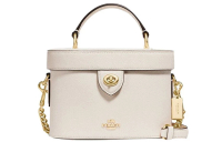 蔻馳 - COACH 蔻馳 Kay 20 旋鎖翻蓋 十字紋皮革 盒式包單肩斜挎手提包 76712 1pc