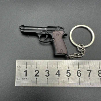Mini M92f M1911 Small Gun Metal Plastic Pistol Keychain Model Creative Pendant Tools
