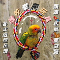 【鼠勾乙】鸚鵡彩色鞦韆 鸚鵡玩具 攀爬棉繩 啃咬玩具 各式鳥類玩具