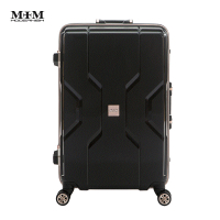 MOM JAPAN日本品牌 24吋 輕量化鋁框霧面 PP材質 行李箱/旅行箱-黑 M3002