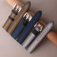 Nylon Watchband Bracelets 20mm 22mm leather bottom watch strap for omega Tudor citizen Sport watches band Fashion canva bracelet