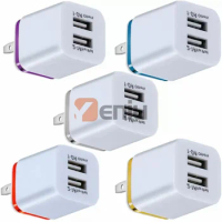 Hot Sale 5V 2.1A 1A Double US AC Travel USB Wall Charger For iPhone Samsung Galaxy S8 S9 HTC Cell Phones 2-Port Adapter 300pcs