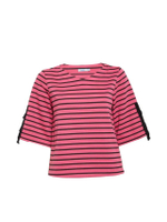 เสื้อ CW V-Neck Striped Jersey Top รุ่น CW229F91S1 สีFuchsia