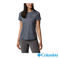 【Columbia 哥倫比亞】女款-Alpine Chill™涼感快排短袖上衣-深藍(UAK35110NY/IS)