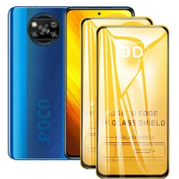 2 pcs 9D full glue Poco F M X 3 Pro protective glass for Xiaomi Poco X3 NFC F3 M3 screen protector on x3pro x3nfc tempered film