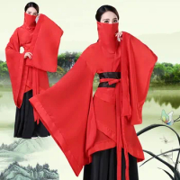 Woman Chinese Traditional Stage Folk Dance Costumes Ancient Adult Swordsman Clothing Performance Hanfu Suit