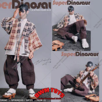 SuperDinosaur 1/6 Scale Men Solider Japanese Taoist Robe Samurai Vest Coat Pants Clothes Set for 12'' Action Figure Model Toys