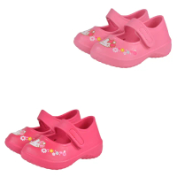 【HELLO KITTY】14-19cm兒童鞋 小花系列輕量防水室內外休閒娃娃鞋(粉&amp;桃紅色)