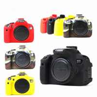 Soft Silicone Armor Skin Case Body Protective Cover for Canon EOS 650D 700D 600D DSLR Camera Bag