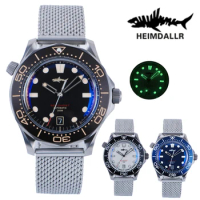 HEIMDALLR NTTD Diver Watch Titanium Sea Ghost NH35 Automatic Self-Wind Mechanical C3 Luminous Dial Wristwatch with Steel Band