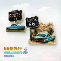 Magnet peti sejuk Route 66 Amerika, cenderahati perjalanan, hiasan rumah, comel, 3D, hadiah popular