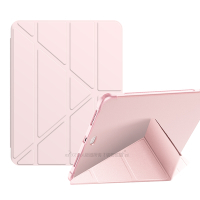 VXTRA氣囊防摔 iPad Pro 11吋 2021/2020/2018版通用 Y折三角立架皮套 內置筆槽(玫瑰粉)