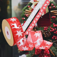 Nice-looking Christmas Gift Ribbon Xmas Wreath Tree Ornament Bowknot Gift