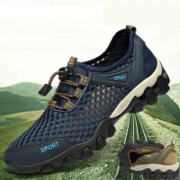 Men's Summer Outdoor Mesh Hiking Shoes Casual Breathable Trekking Shoes Hiking Men's Mountain Hiking Shoes