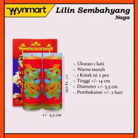 Lilin Sembahyang Merah Naga 1 Kati