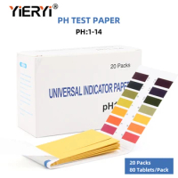 Yieryi 200 Pcs pH test strips 80 Strips Full PH Meter PH Controller 1-14st Indicator Litmus Paper Water Soilsting Kit