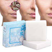 100g Goat Milk Sea Salt Soap Removal Pimple Pores Acne Handmade Soap Base Face Whitening Goat Milk Moisturizing Face Skin Soap