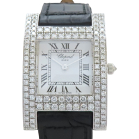 【二手名牌BRAND OFF】Chopard 蕭邦 白色錶盤 18白K金 鑽框 Your Hour Diamonds 腕錶 12/7405 後加石
