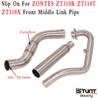 Motorcycle Exhaust Muffler Escape Modified Front Middle Link Pipe Catalyst Tube Slip On For ZONTES ZT310R ZT310T ZT310 ZT310X