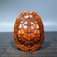 Archaize seiko Hand-carved boxwood Turtle shell desktop decoration small crafts statue