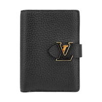 二手品 Louis Vuitton LV路易威登 Lockme 牛皮直式二折短夾(M81561-黑)