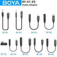 BOYA BY-K1-K9 Professional Extension Microphone Audio Adapter Cable for Wireless Microphone iPhone Xiaomi DJI OSMO™ ACTION DSLR