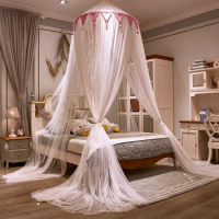 Hanging Mosquito Net for Children's Room, Single Door, Floor Hung, Dome, Home Decoration, Canopy Bed Curtain, Three Doors