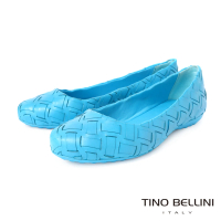 【TINO BELLINI 貝里尼】巴西進口編織娃娃鞋FWBT033A-L(天藍)